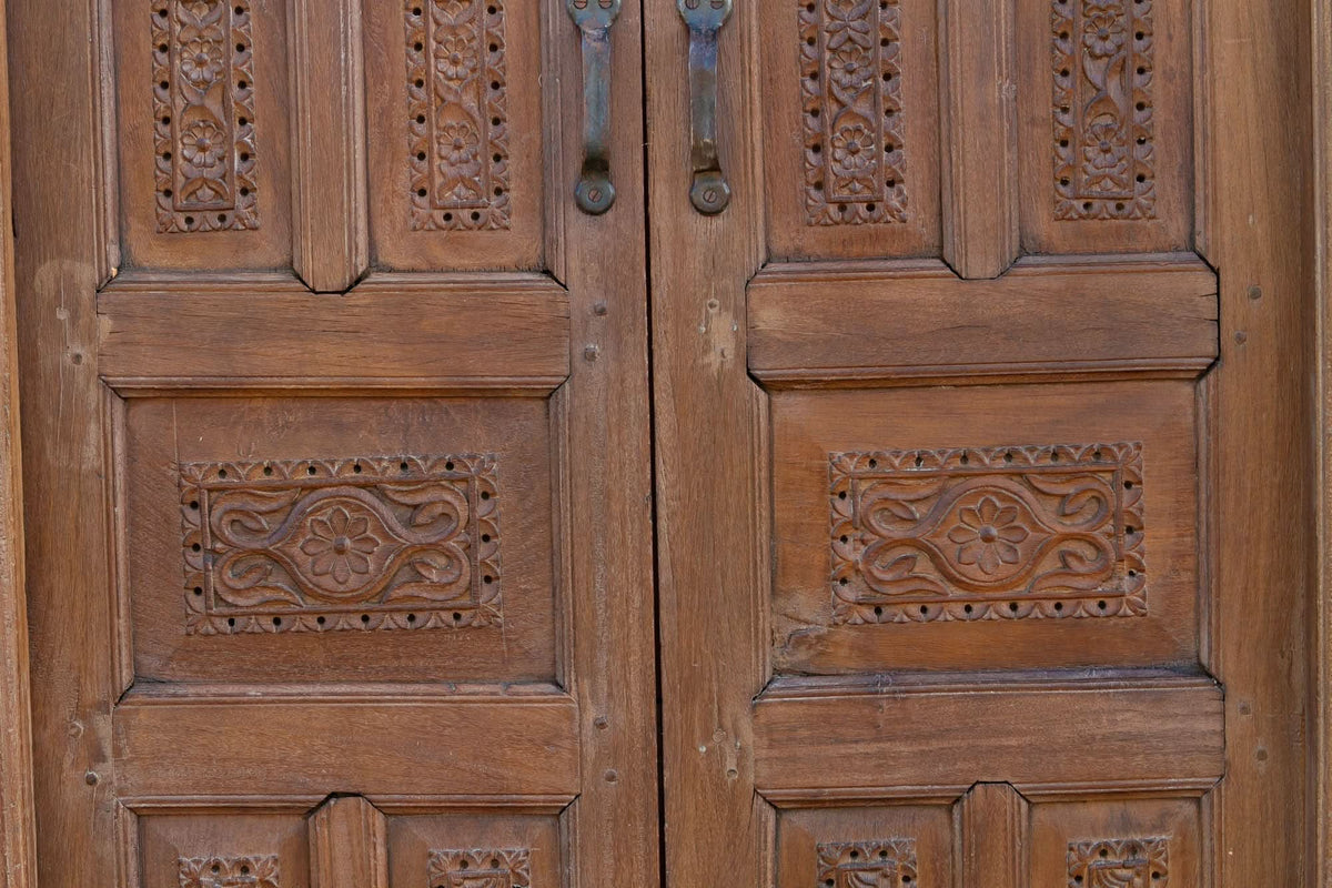 19th Century Carved Medallion Floral Doors - Cultheir