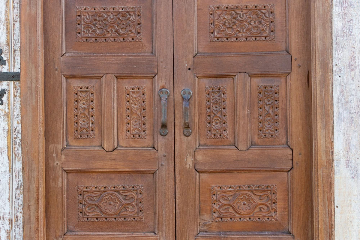 19th Century Carved Medallion Floral Doors - Cultheir