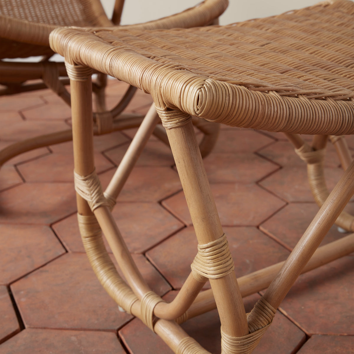 Bodega Wicker Lounge Chair - styled view