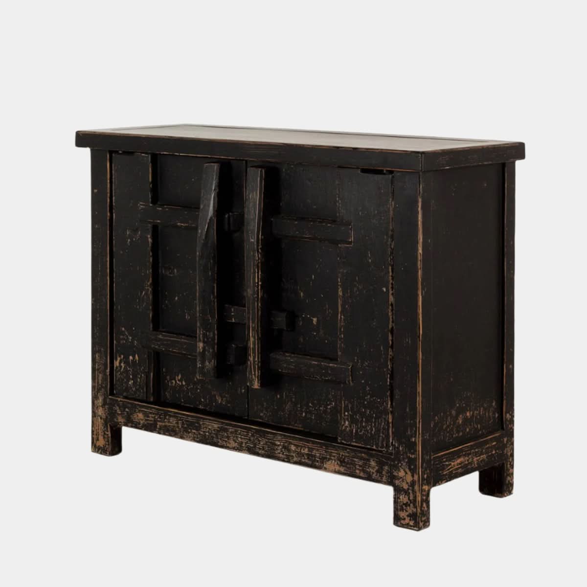 Black Two Door Elm Cabinet