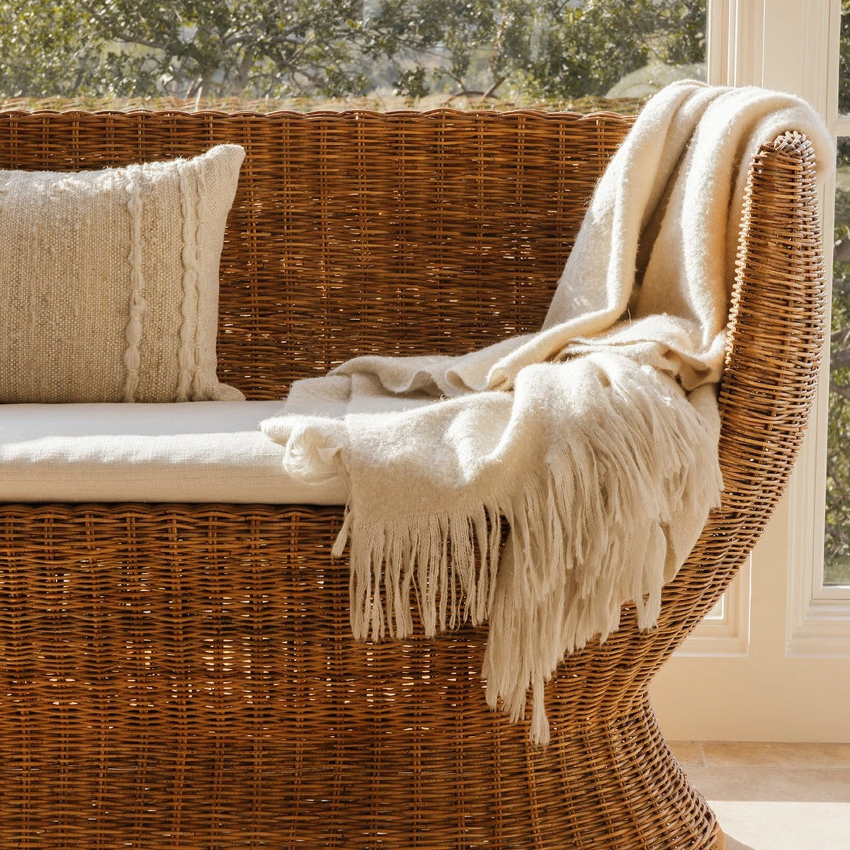 Siena Woven Settee - detail view showing craftsmanship