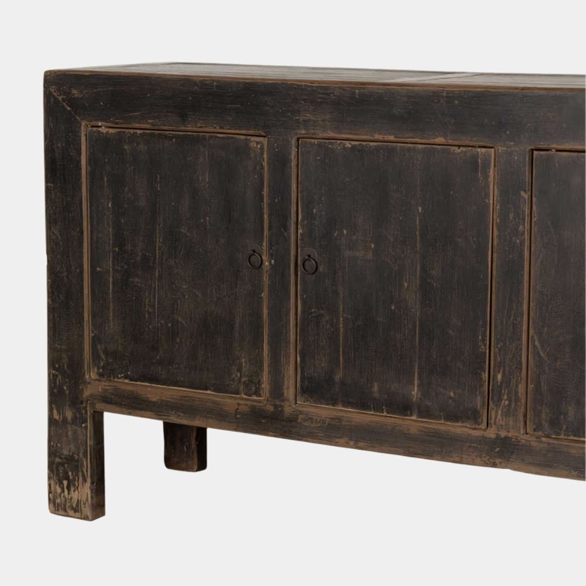 Black Four Door Elm Sideboard