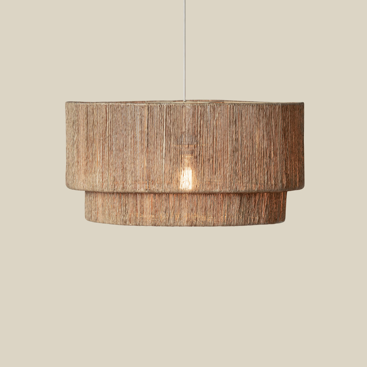 Cocktail 2 Tier Jute Pendant - detail view showing craftsmanship