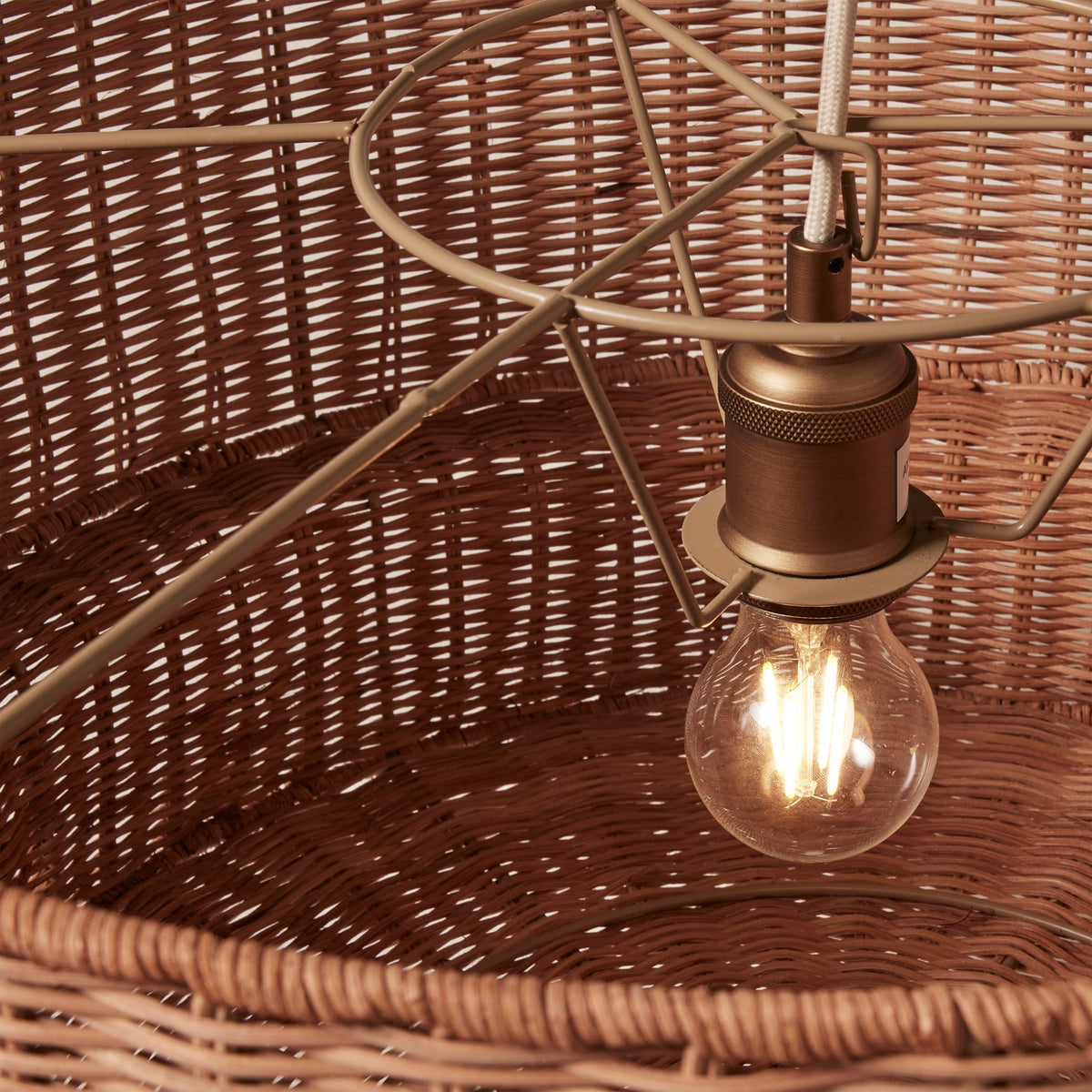 Cocktail Two-Tier Wicker Pendant - in context