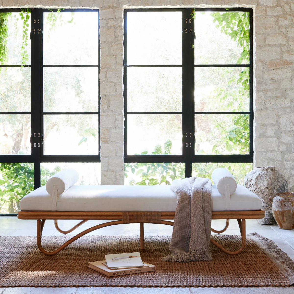 Margot Rattan Daybed alternate view - rattan texture and finish
