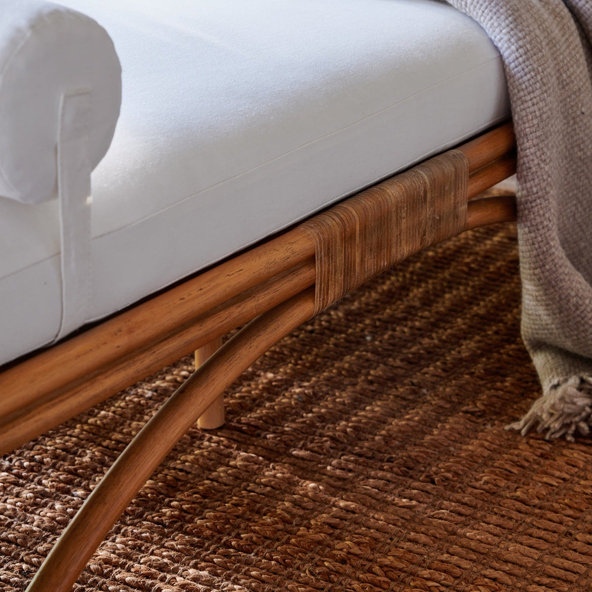 Margot Rattan Daybed - detail view showing craftsmanship