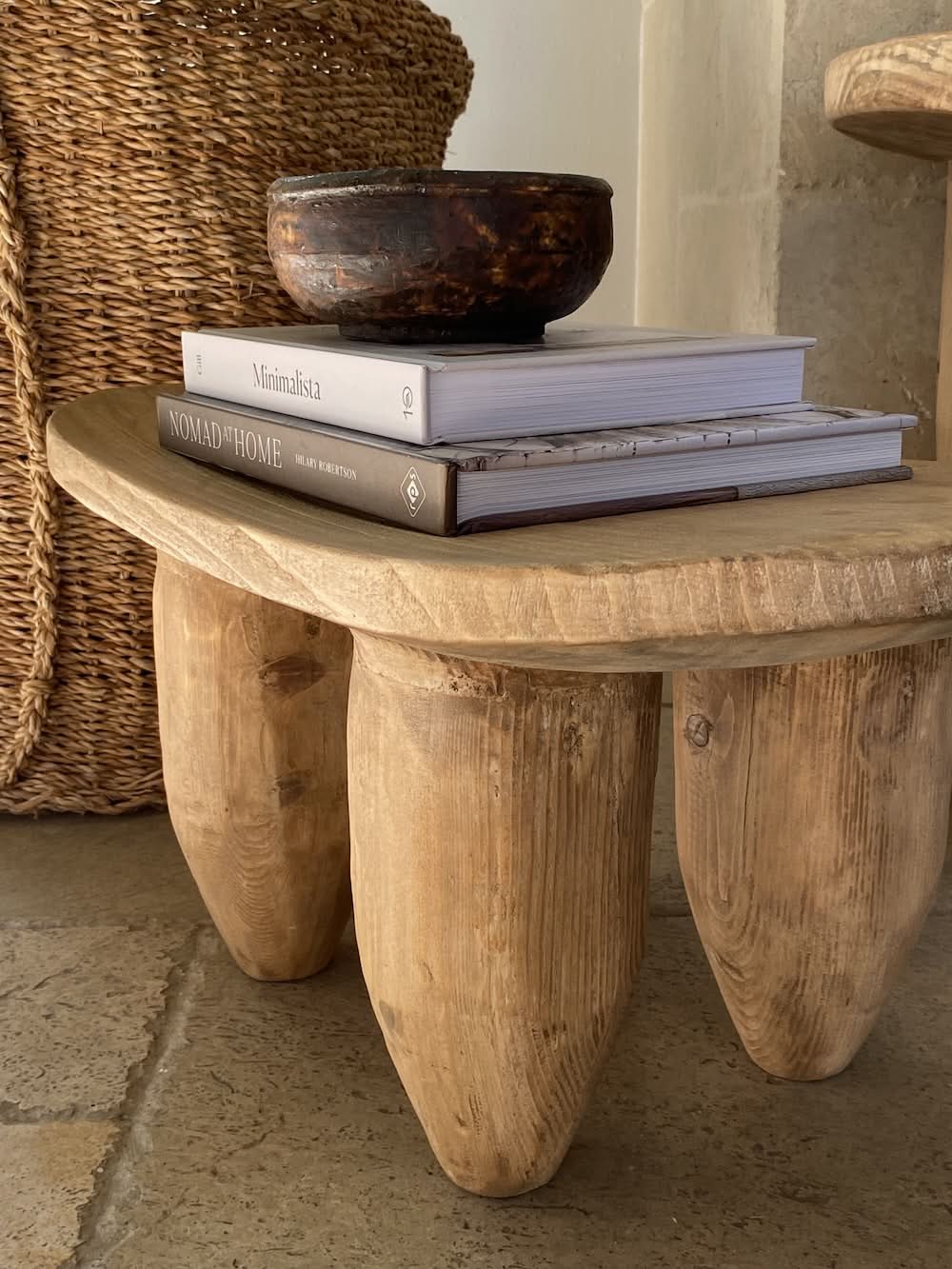 Petit tabouret en orme Senufo