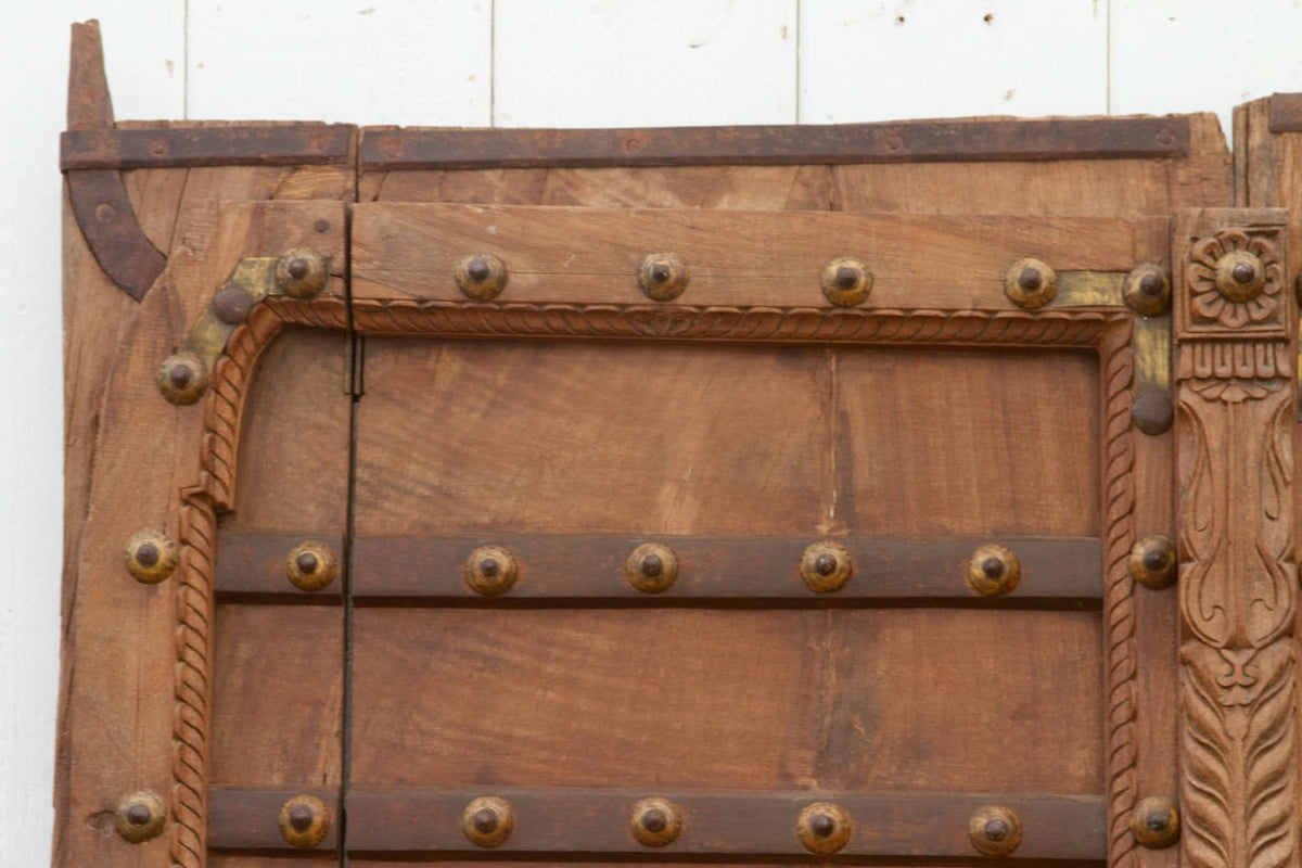 Antique Iron Bound Medieval Double Door - Cultheir