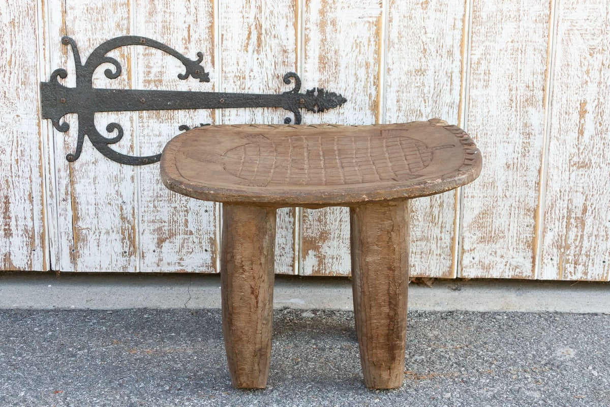 Antique Tribal Turtle Carved Senufo Table - Cultheir