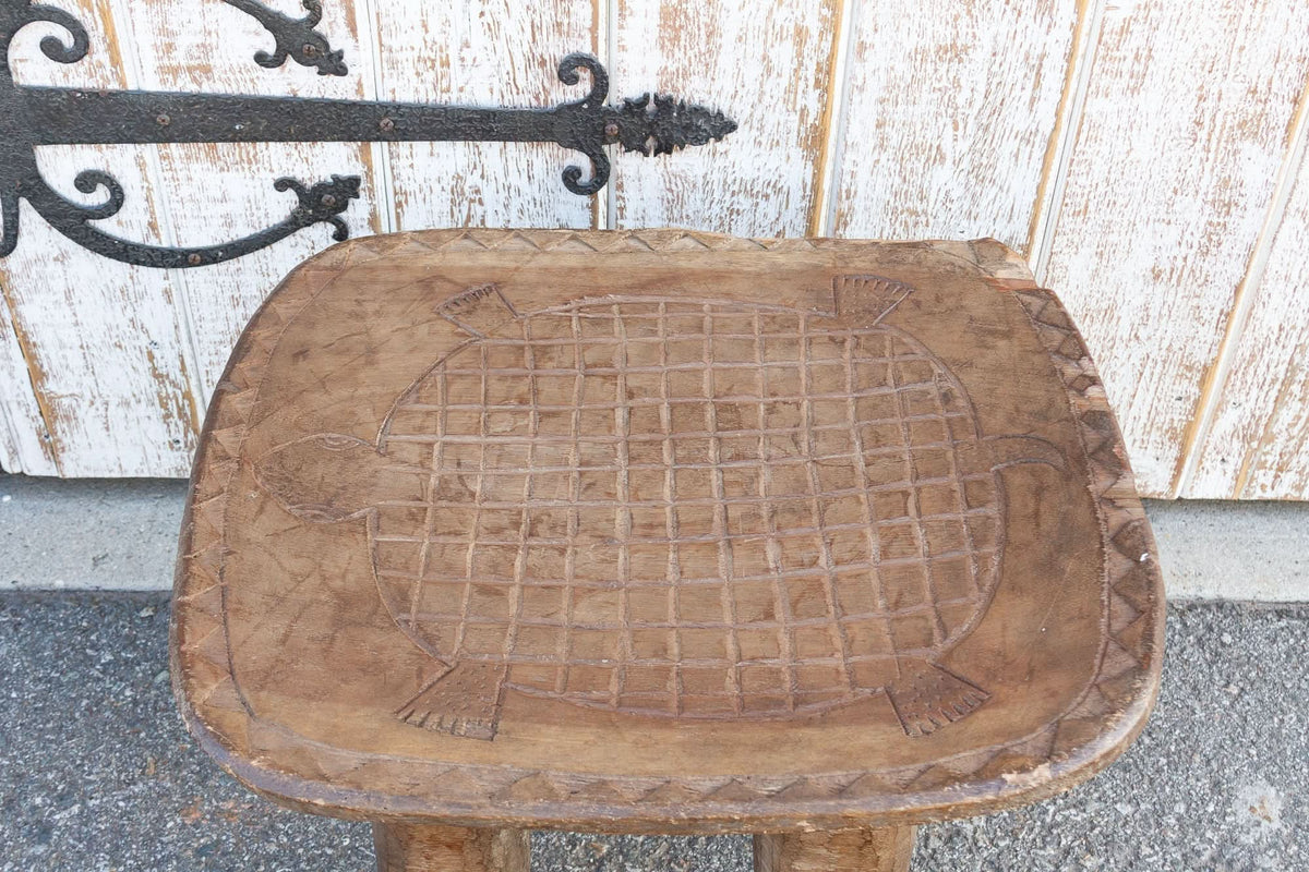 Antique Tribal Turtle Carved Senufo Table - Cultheir