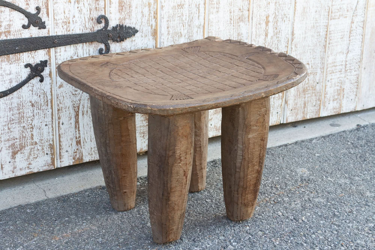 Antique Tribal Turtle Carved Senufo Table - Cultheir