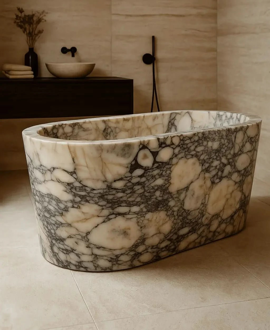 Calacatta Viola Marble Bathtub - Cultheir