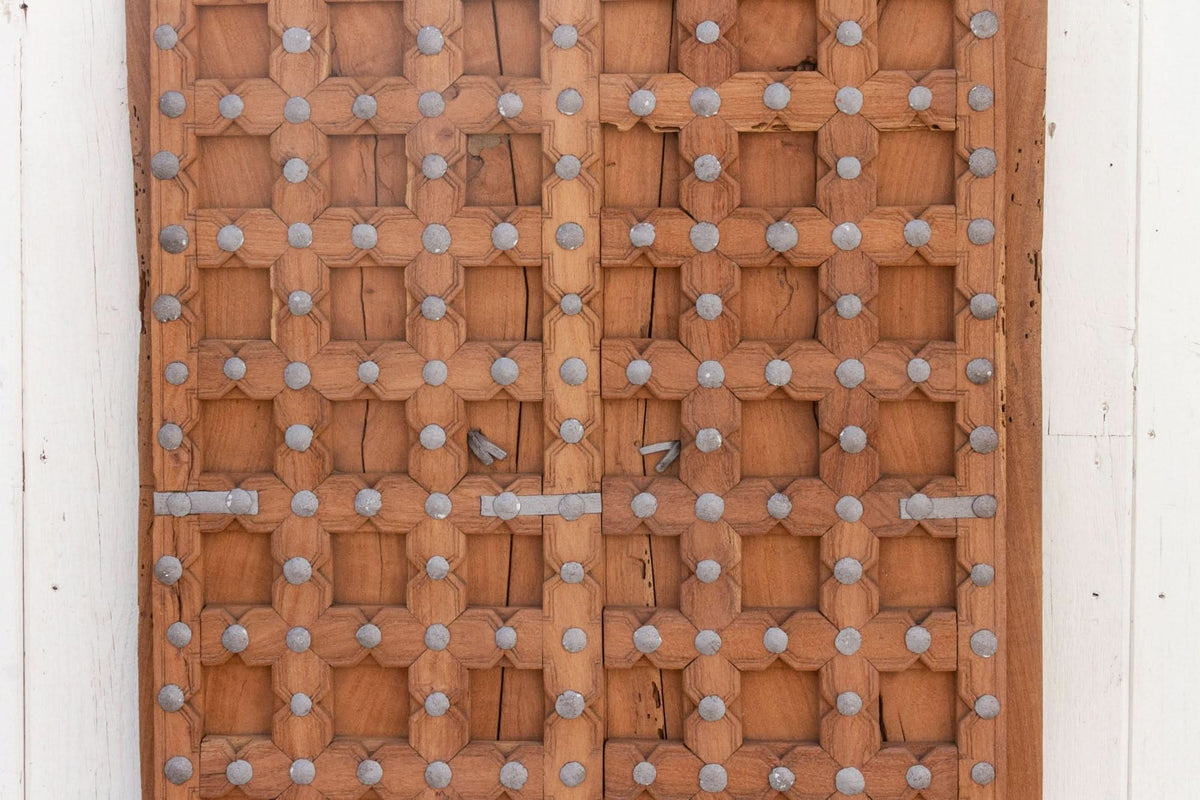 Early 19th Moorish Star Teak Door - Cultheir