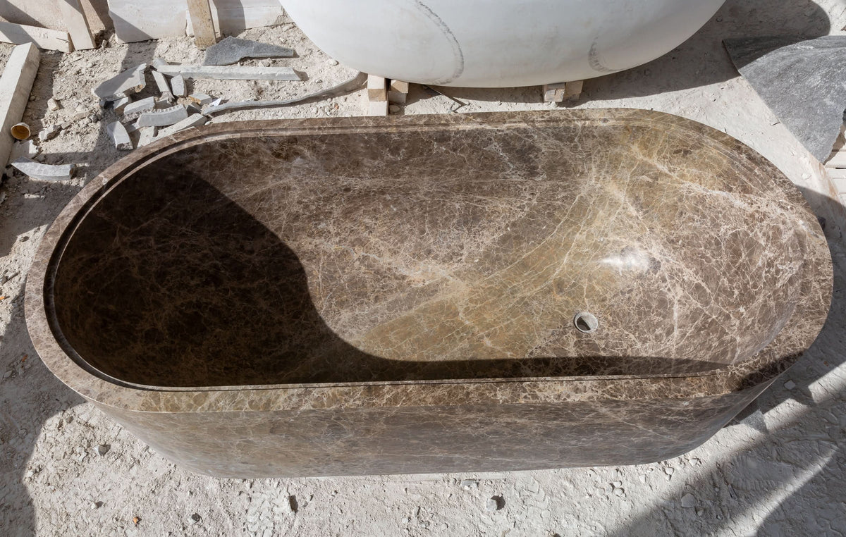 Emperador Light Marble Bathtub - Cultheir