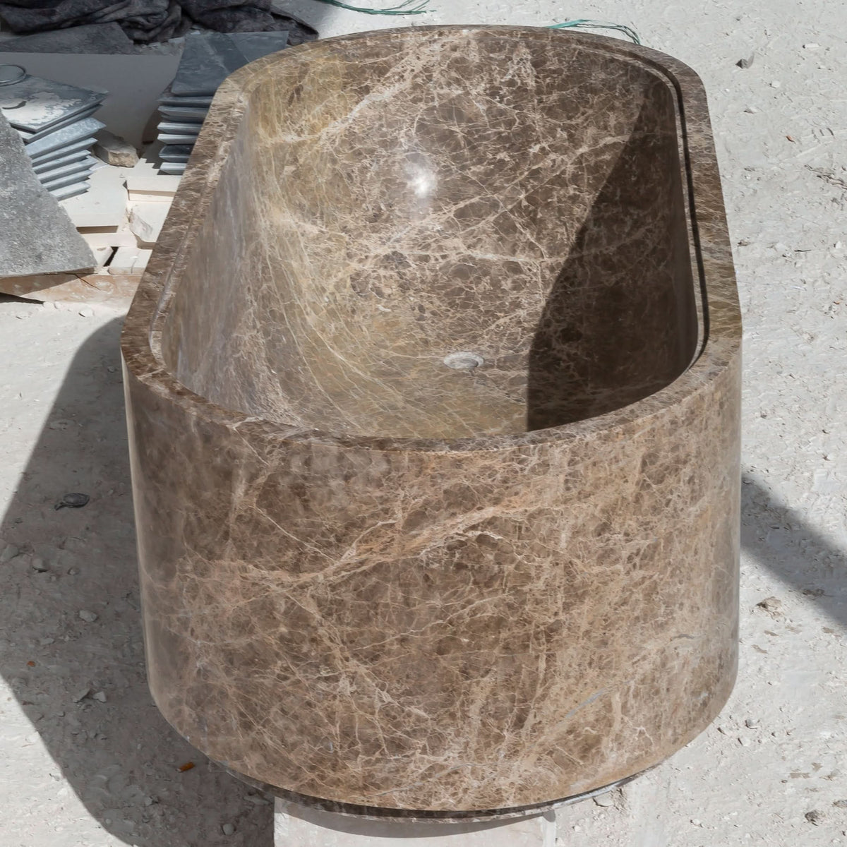 Emperador Light Marble Bathtub - Cultheir