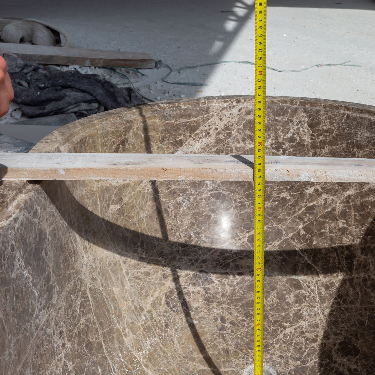 Emperador Light Marble Bathtub - Cultheir