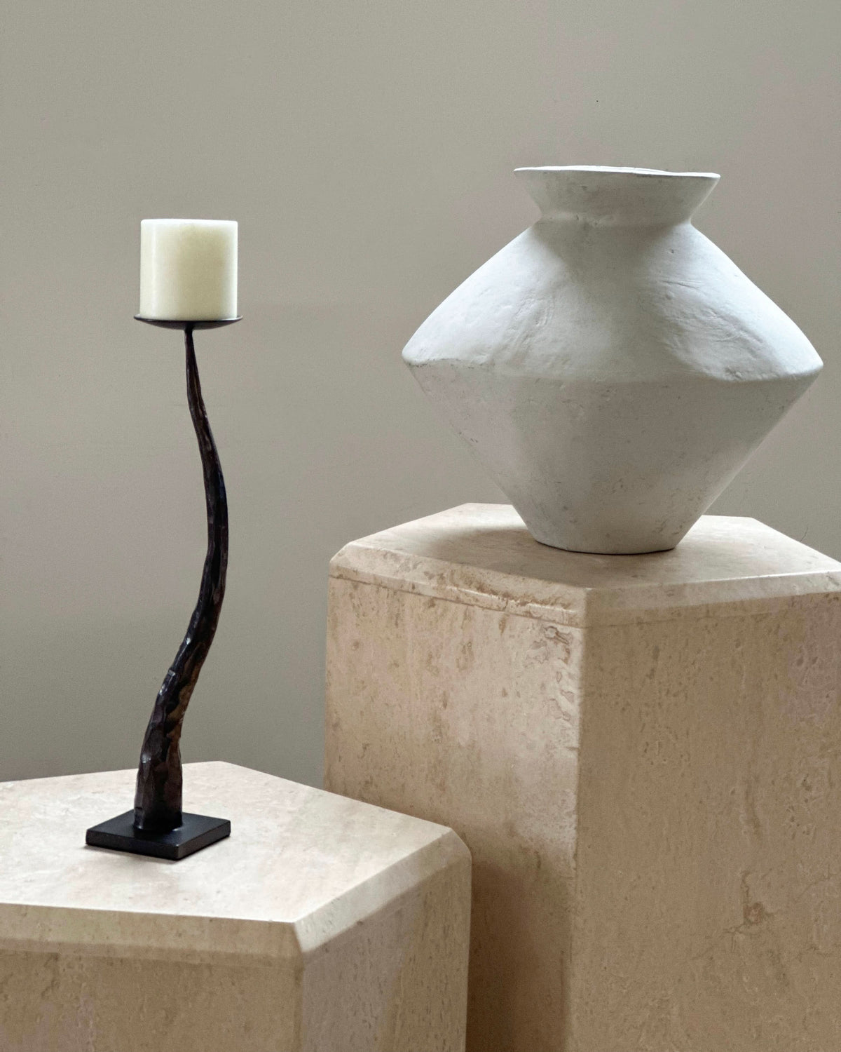 Honed Travertine Column Large - Cultheir