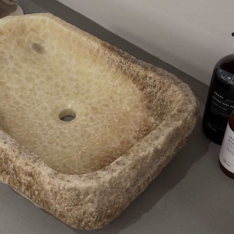 Monolith Onyx Stone Sinks - Beige, Brown, Red, White - Cultheir