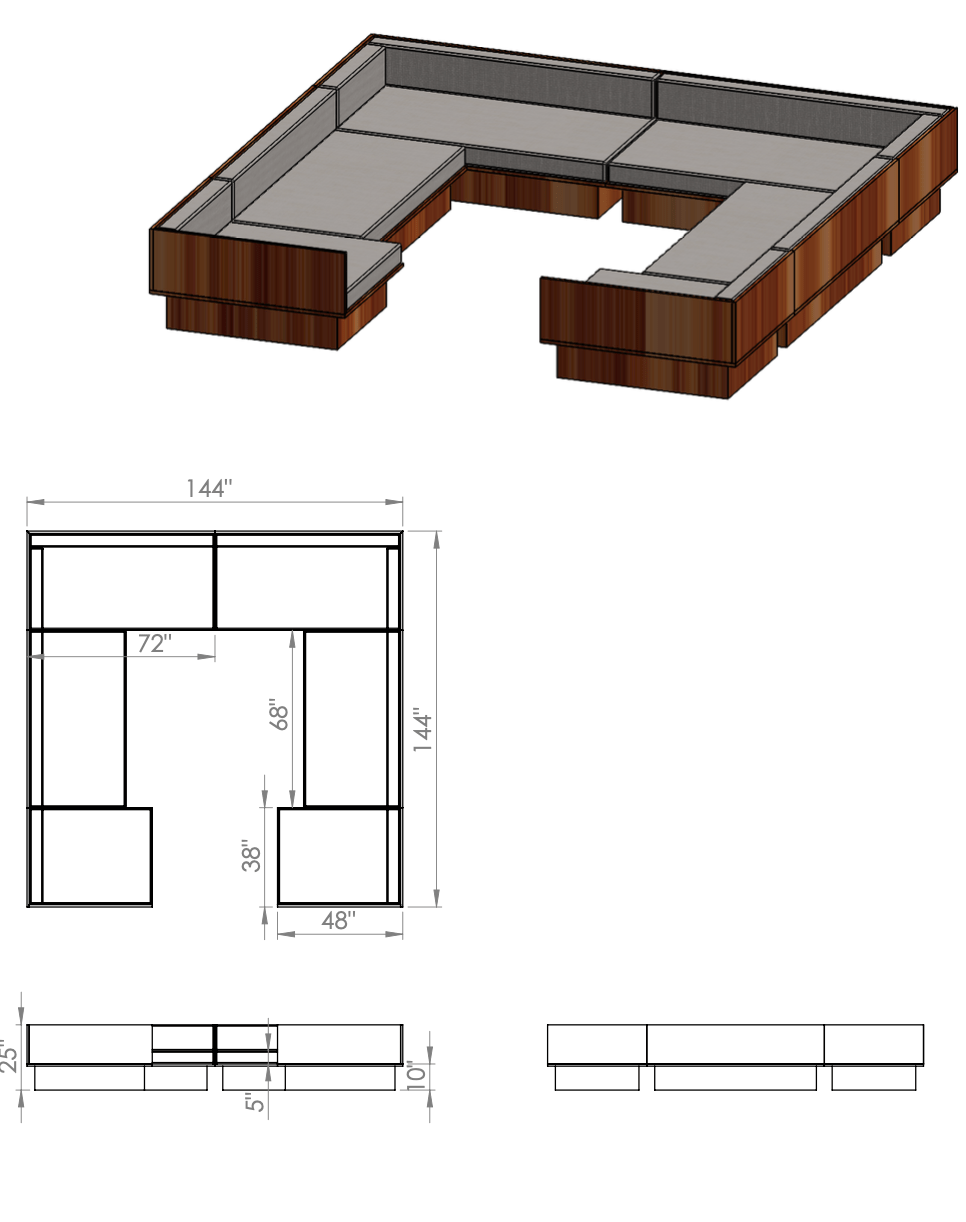 Parota Exterior U - shaped Sectional Sofa - Cultheir