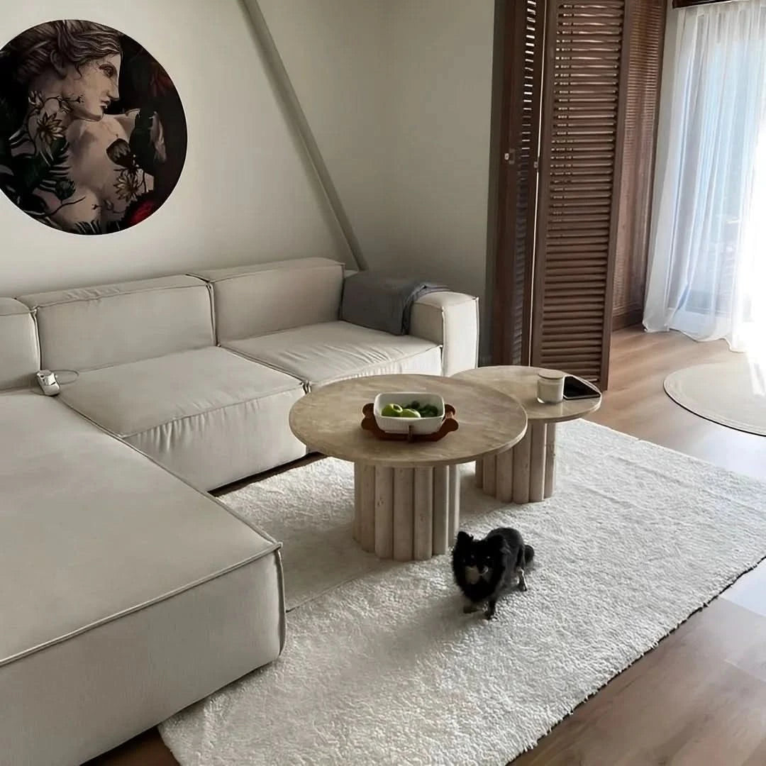 Travertine coffee table - Eleganza Duo - Cultheir