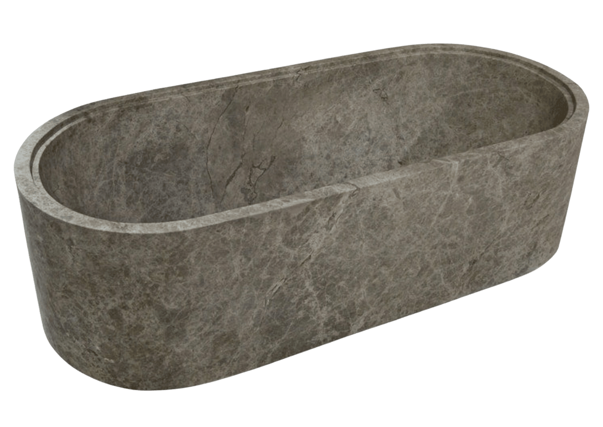Tundra Gray Marble Bathtub - Cultheir